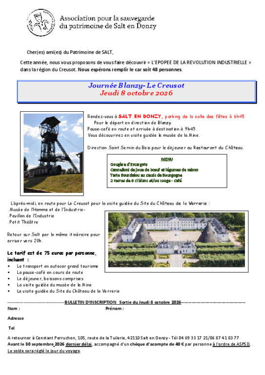 ASPSD sortie 2026-Le Creusot
